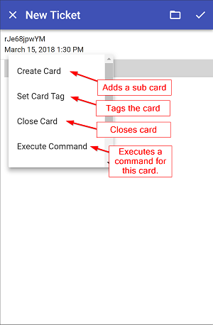 Card actions